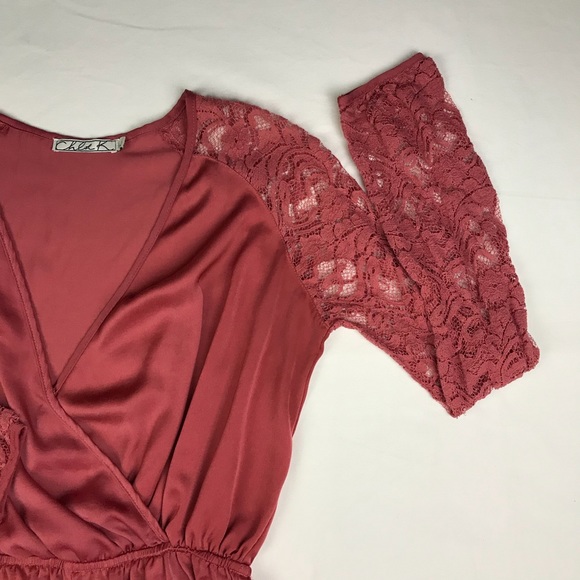 Chloe K Red Long Sleeve Romper - Picture 4 of 7